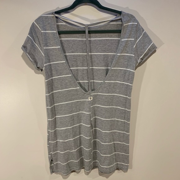 3/$10 BILLABONG gray and white stripe dress - Picture 5 of 6